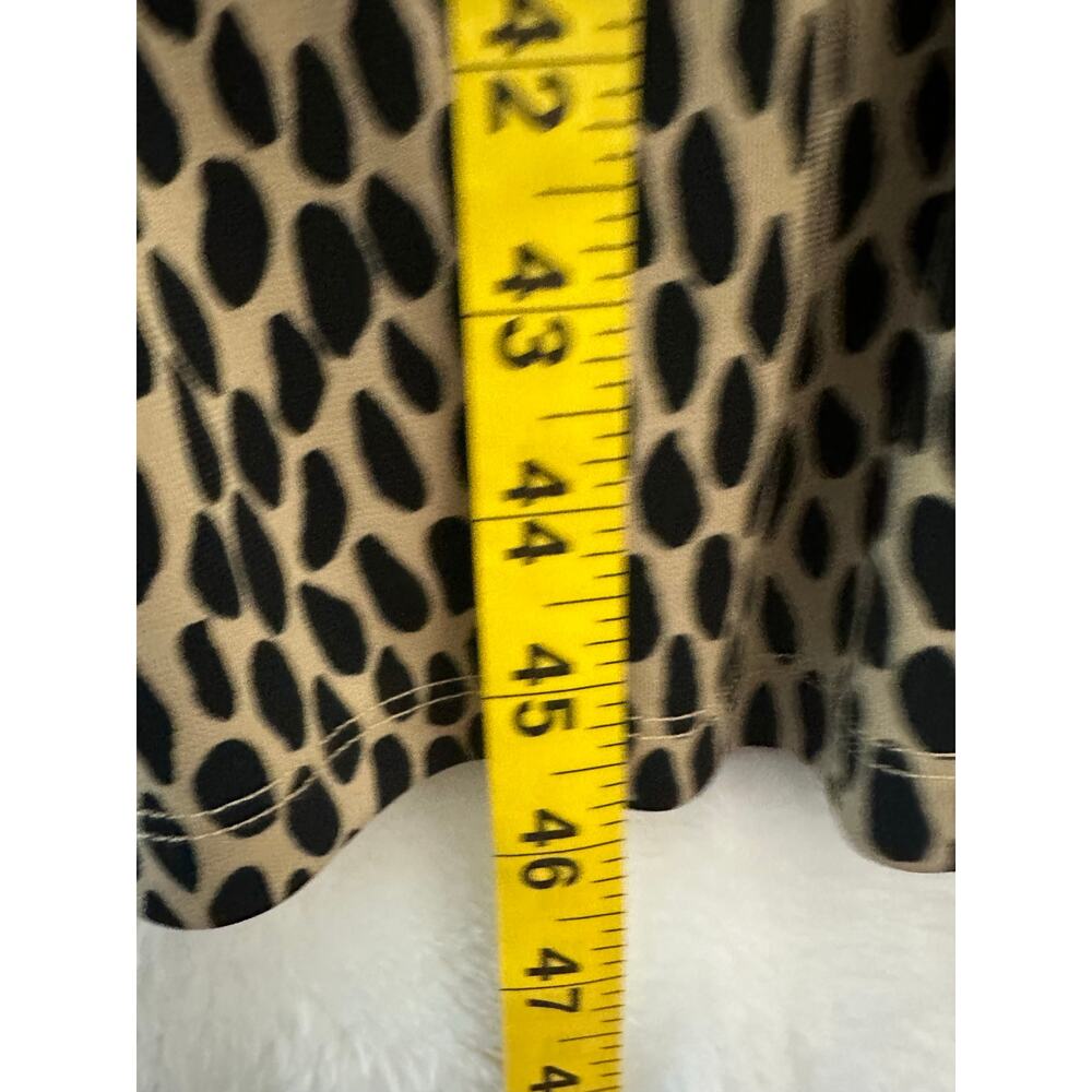 Talbots Tan Spotted Fit Flare Midi Dress XL Classy Office - Picture 6 of 7